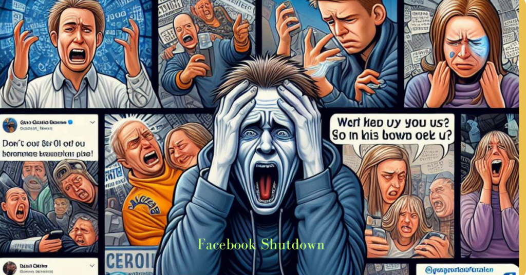 5 Minute Facebook Shutdown: Reasons and Reactions 2 Illustration depicting a computer screen showing error message with Facebook logo, symbolizing the Facebook shutdown.