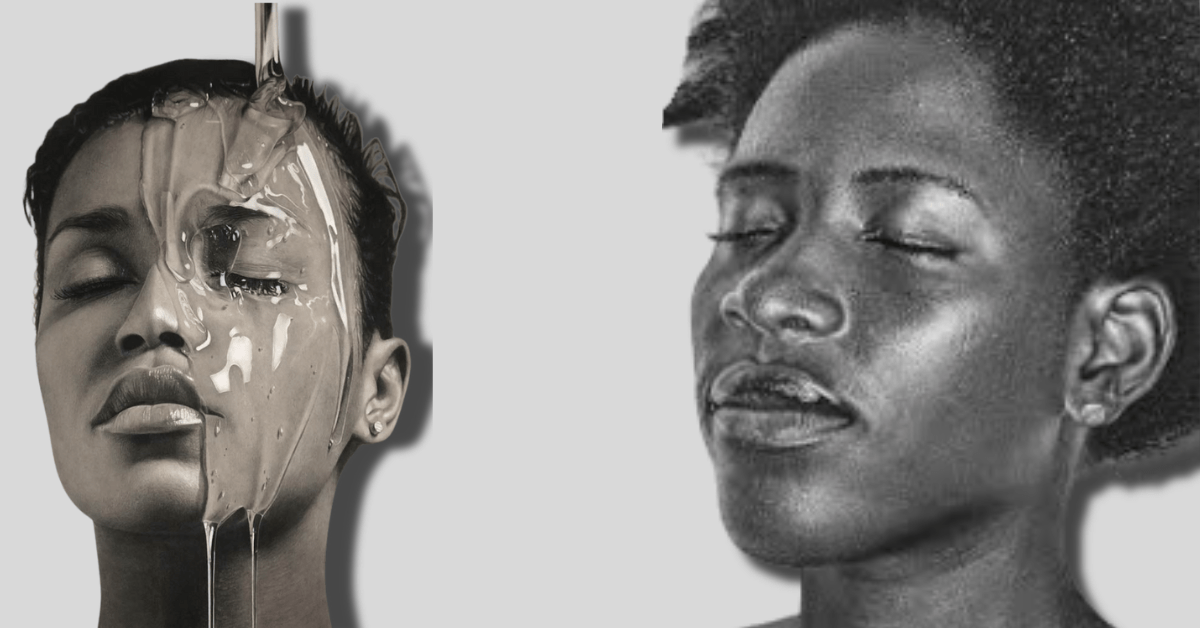 The Art of Hyperrealism 3 An abstract painting depicting the progression and development of Hyperrealism over time.