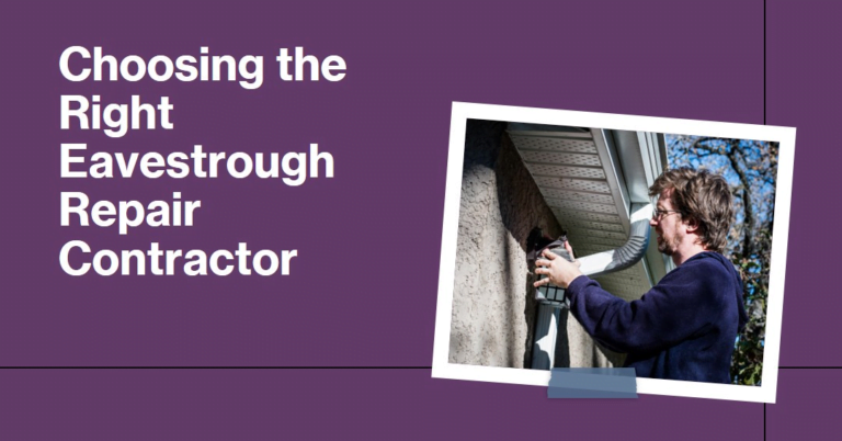 How to Choose the Best Repair Contractor for Your Home’s Exterior: A Guide to Eavestrough Repair 1 A person repairing an eavestrough on a house.