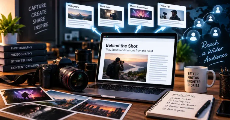 How Camera Creators Can Build an Audience Beyond Their Own Channels 8 Camera, photography, video and creator content being shared across publications to reach a wider audience